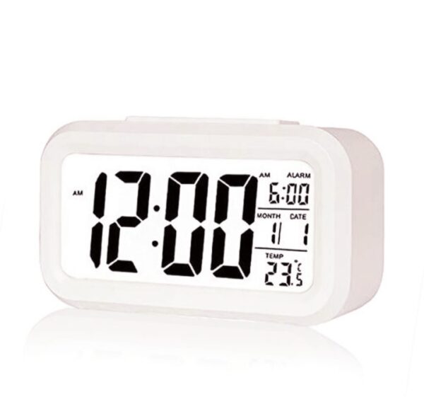 White Digital alarm  Table Clock
