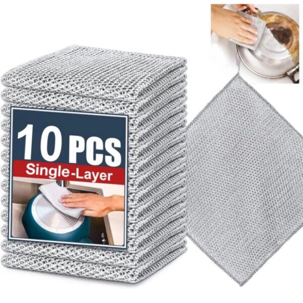 Wire Dish Cloth Cleaning Cloth Scrubber for Utensils pack of 10